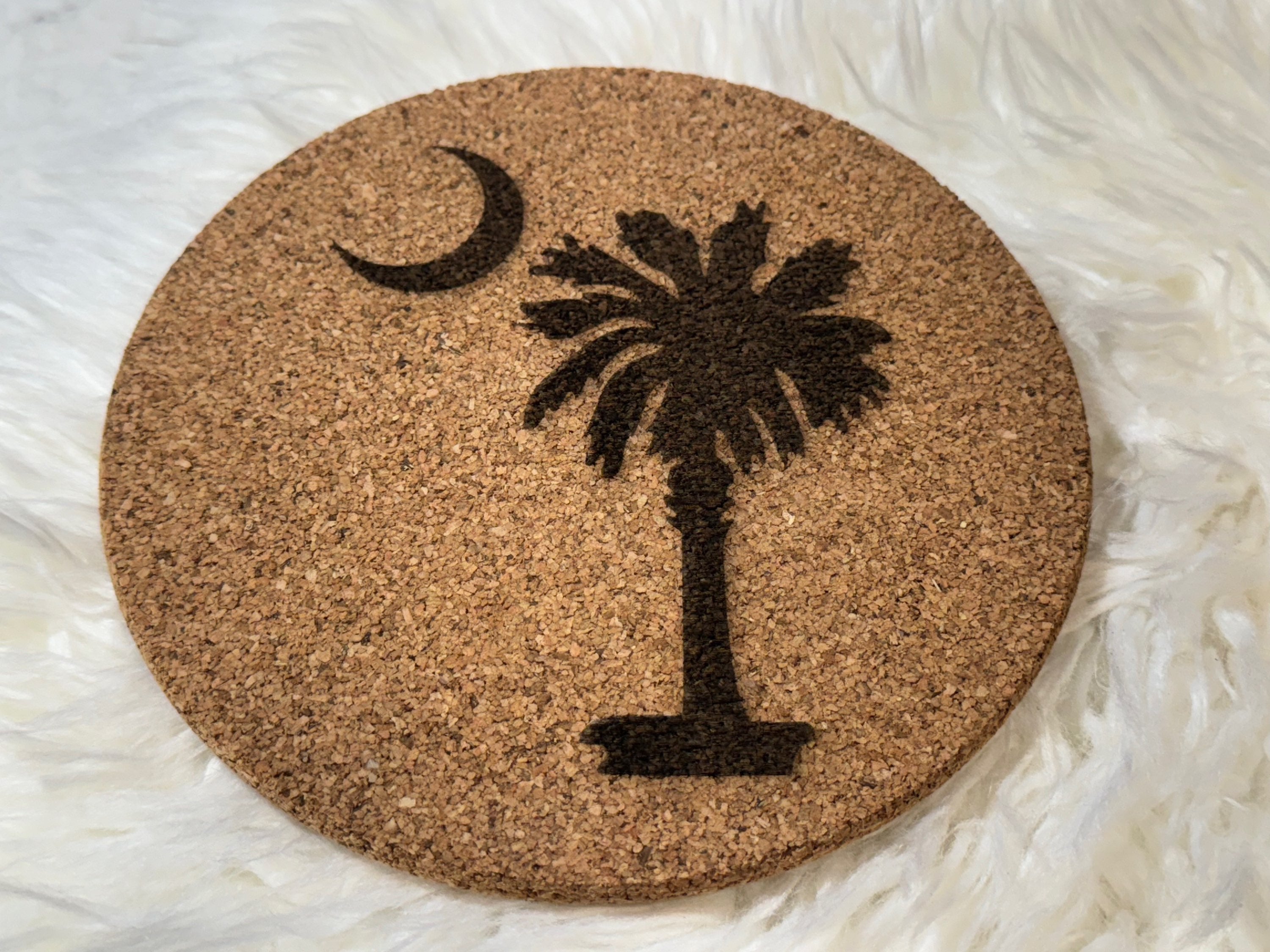 Custom Engraved 7” Cork Trivet image 1