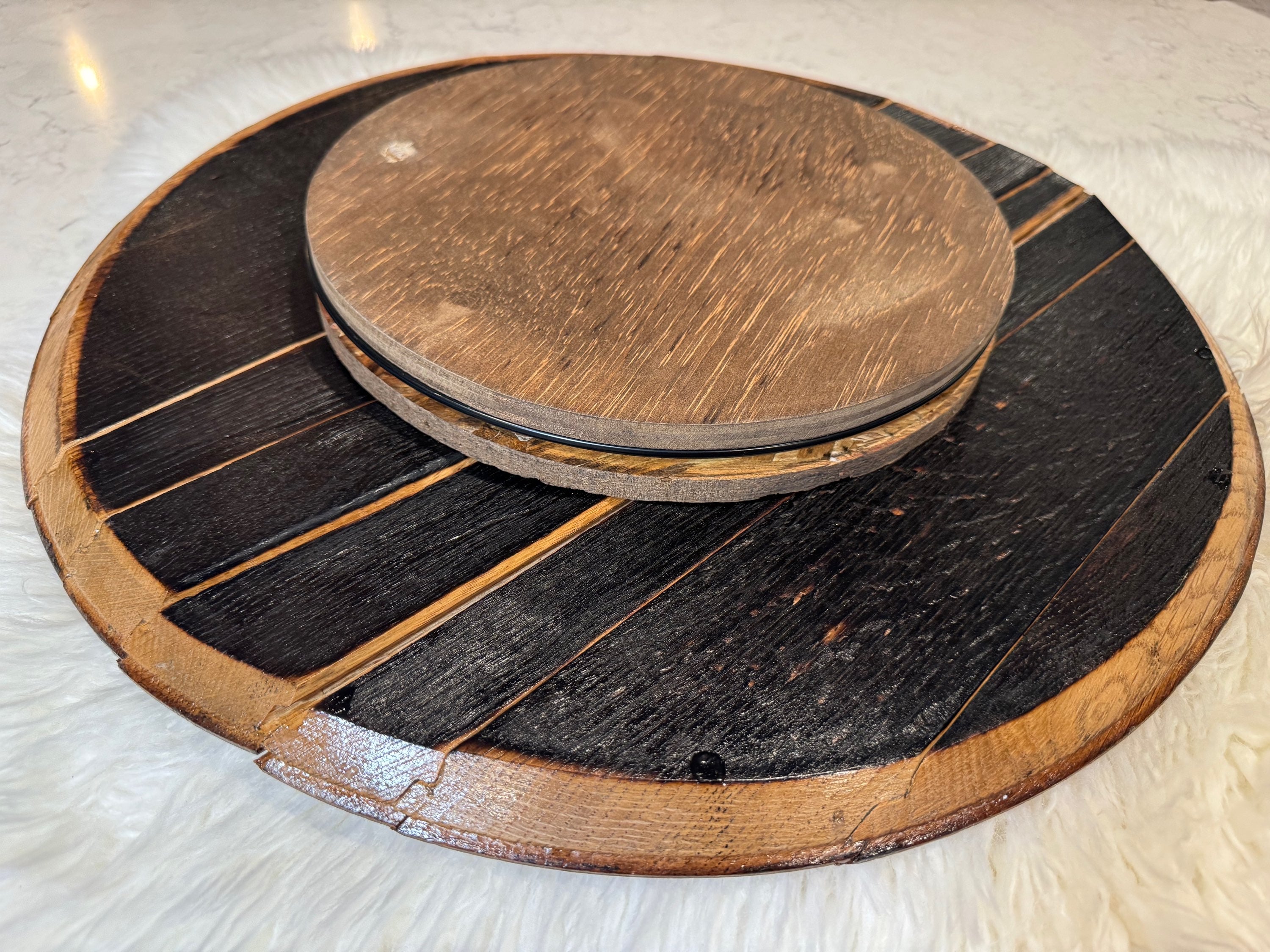 Custom Engraved Gamecock Bourbon Barrel Head image 1