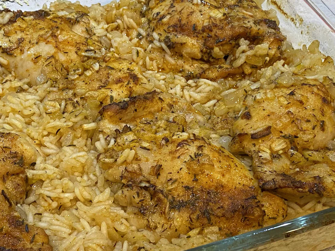 Baked "Fowl-bulous" Chicken and Rice